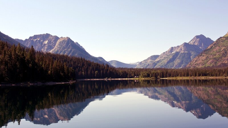 Mountain lake reflection