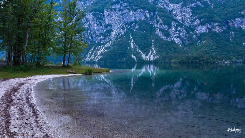 Mountain lake reflection