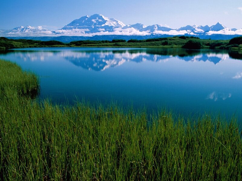 Mountain lake reflection