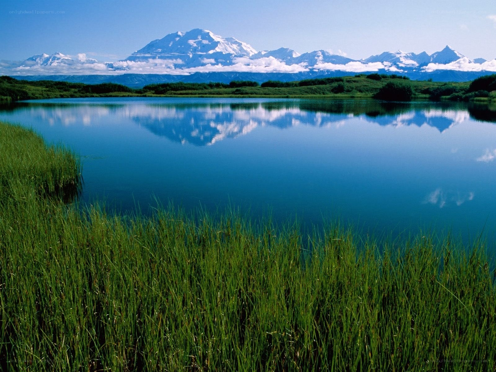 Mountain lake reflection