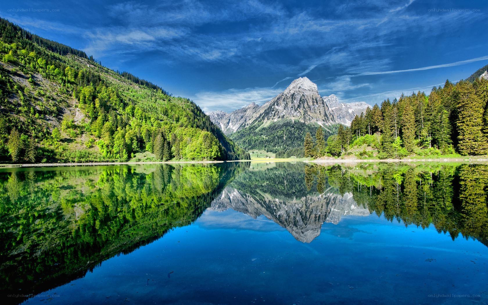 Mountain lake reflection