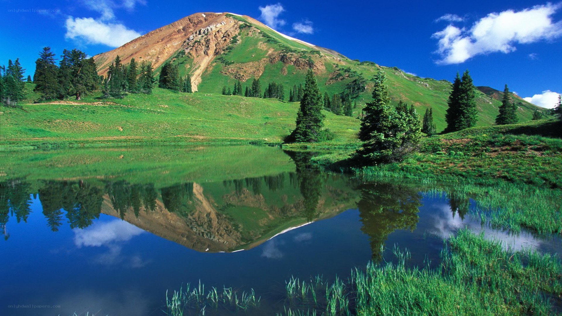 Mountain lake reflection