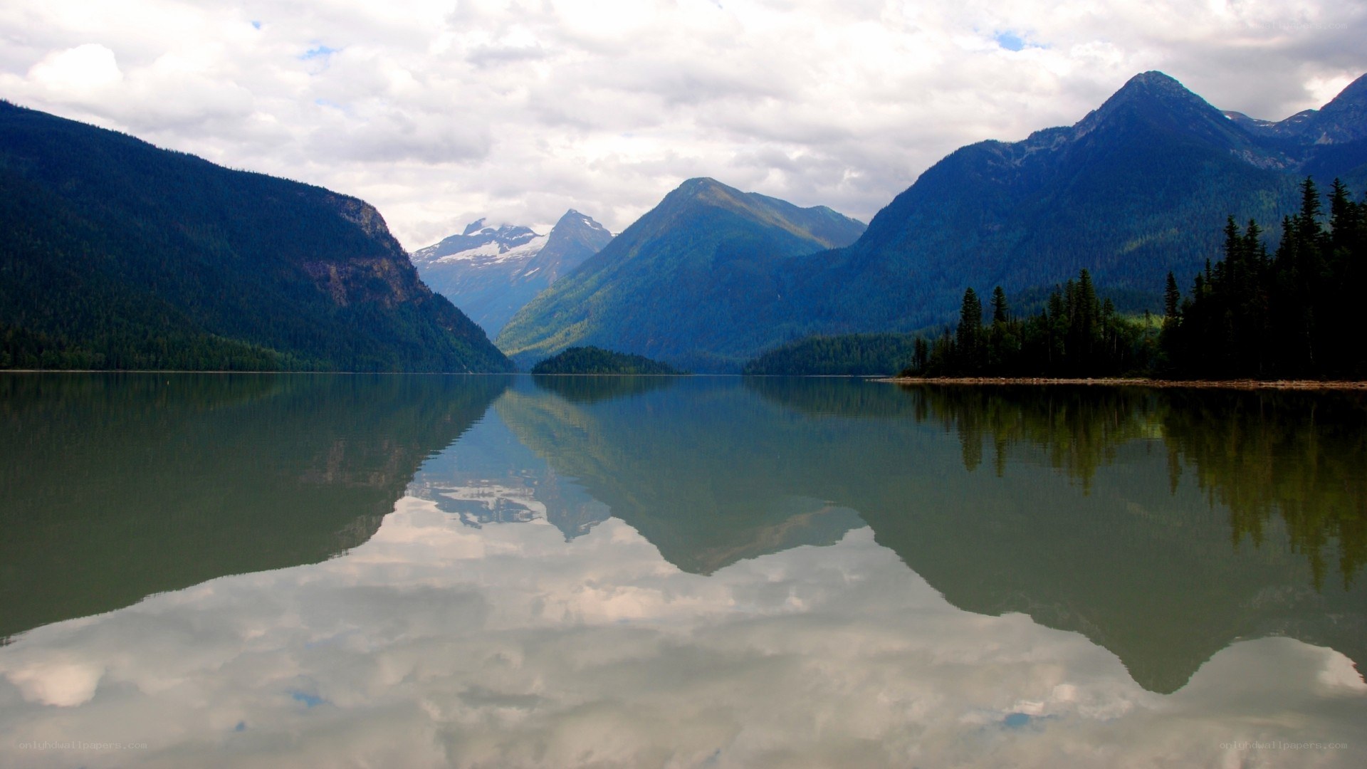 mountain lake reflection
