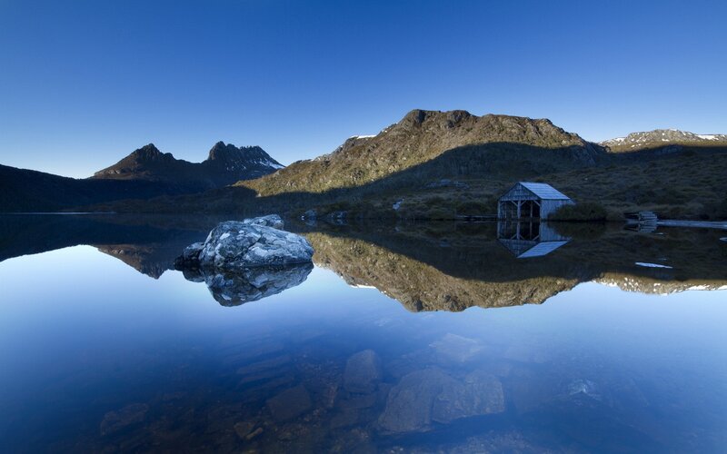 Mountain lake reflection