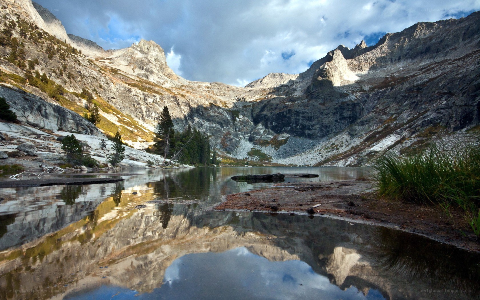 Mountain lake reflection