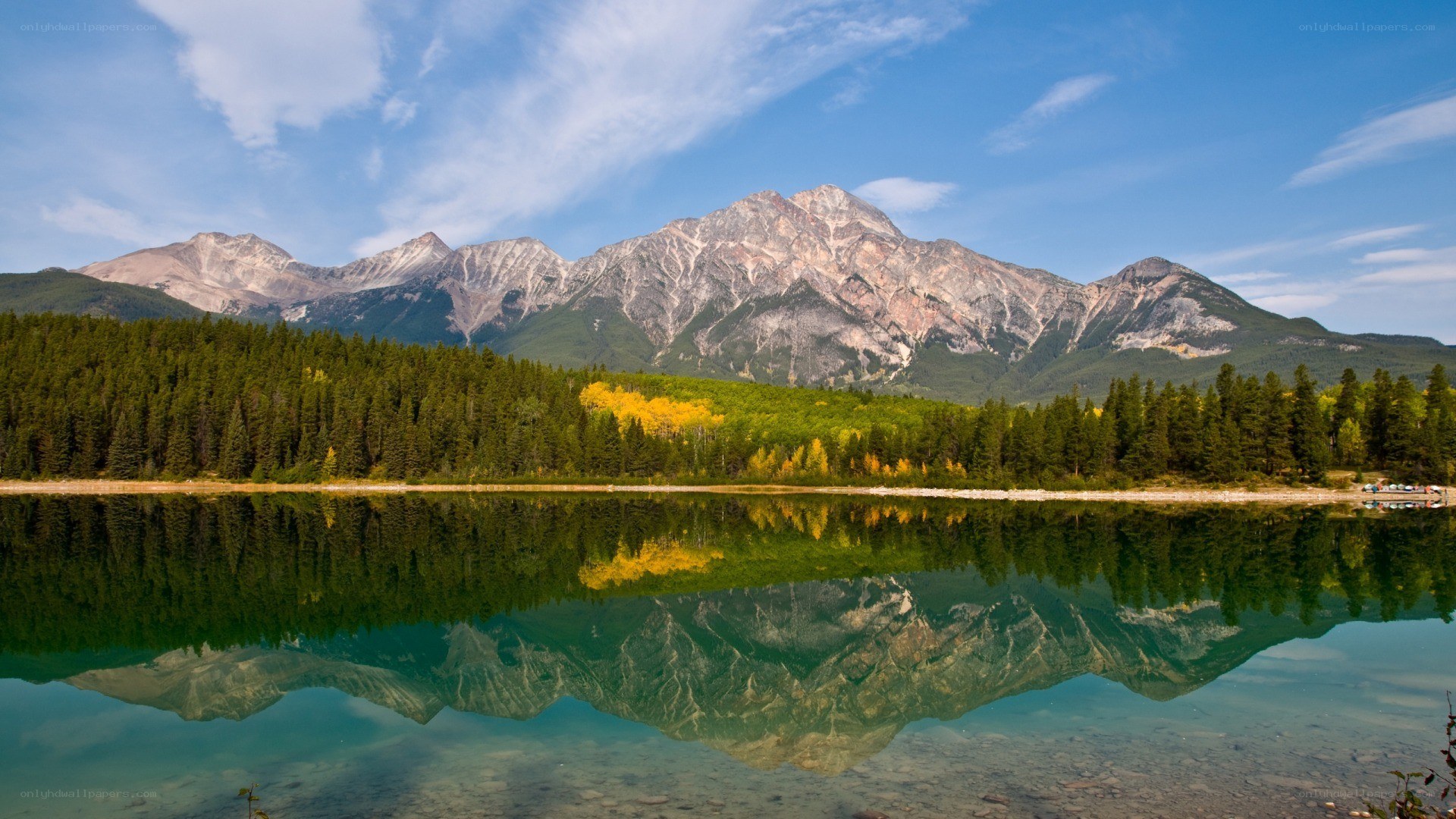 Mountain lake reflection