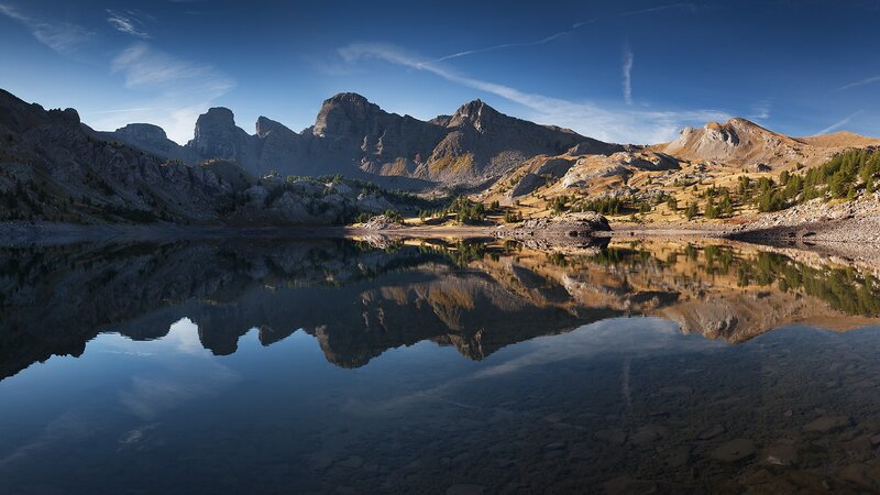 Mountain lake reflection