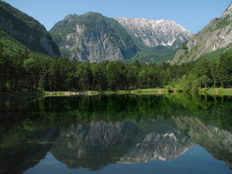 Mountain lake reflection
