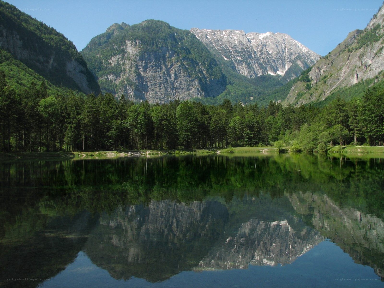 Mountain lake reflection