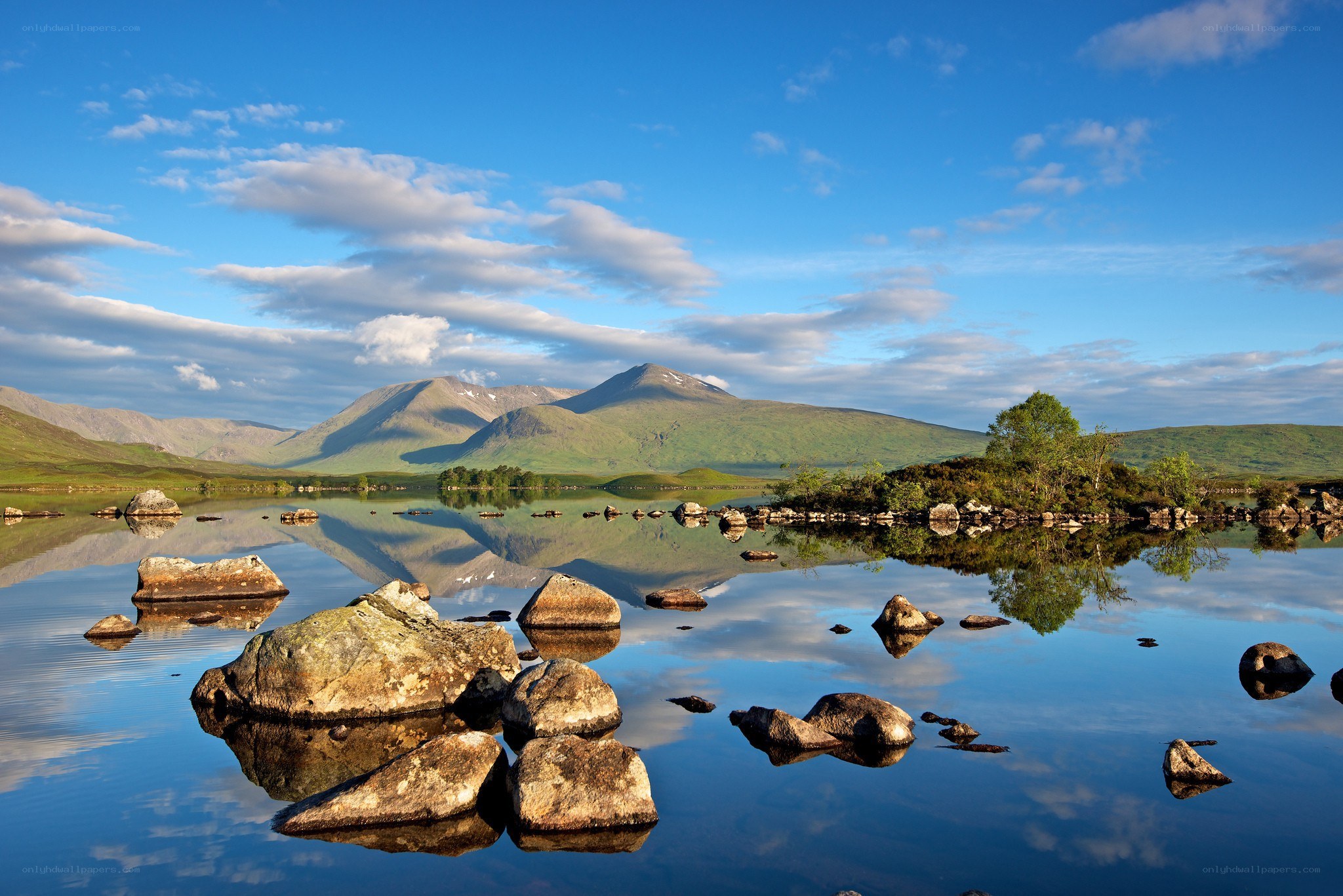 Mountain lake reflection