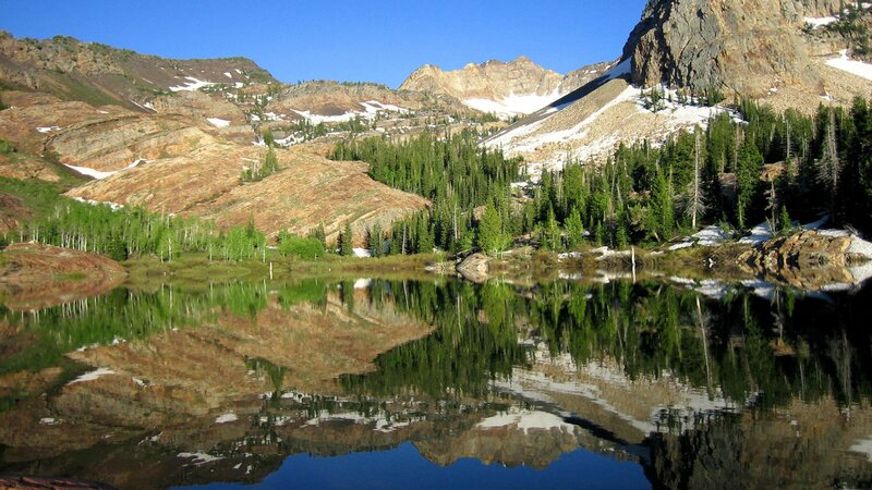 Mountain lake reflection