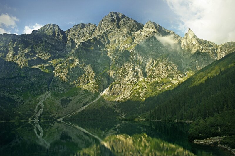 Mountain lake reflection