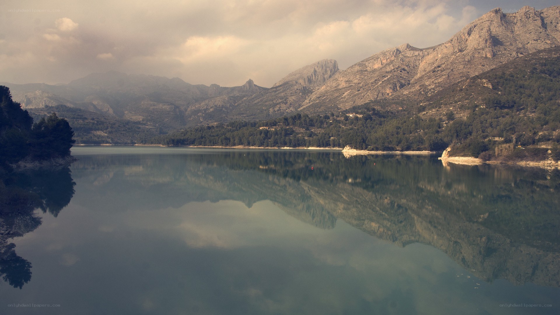 Mountain lake reflection