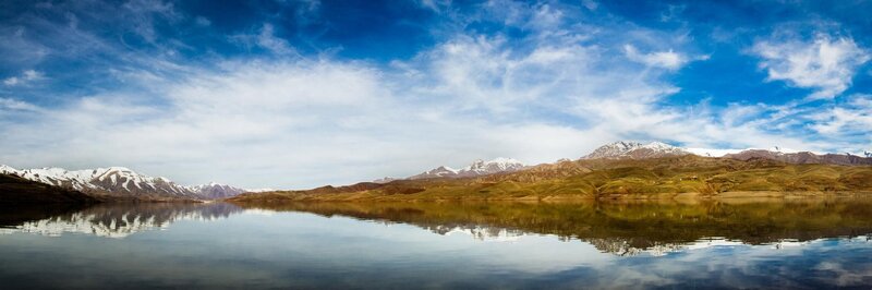 mountain lake reflection