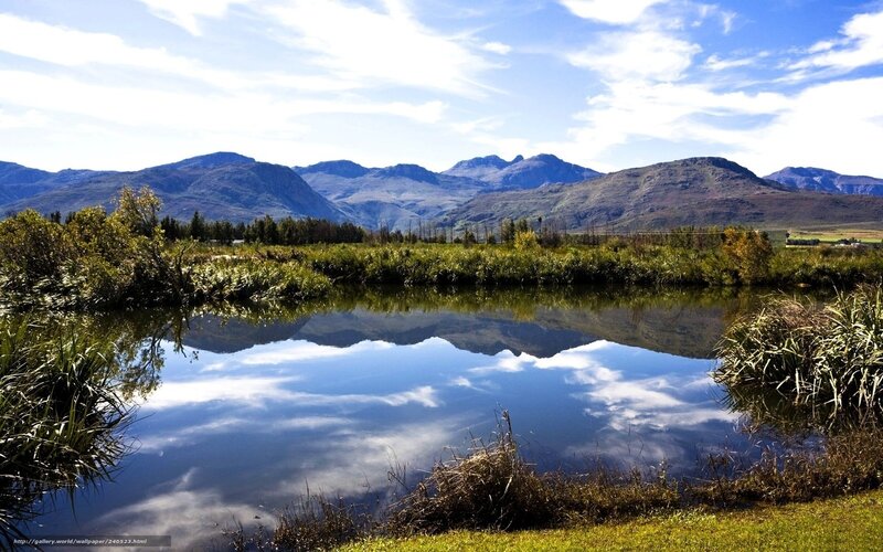 Mountain lake reflection