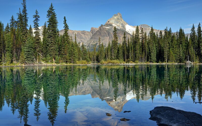 Mountain lake reflection
