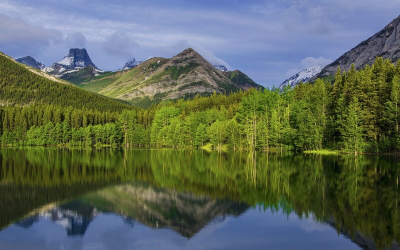 Mountain lake reflection