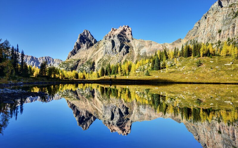 Mountain lake reflection