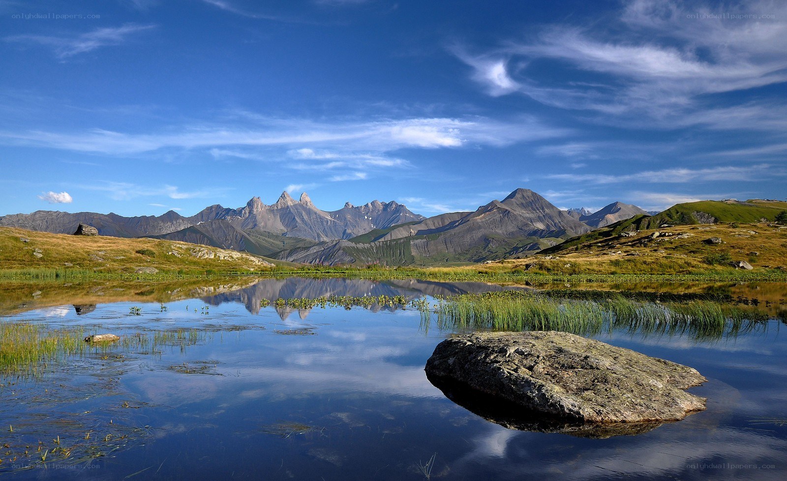 Mountain lake reflection