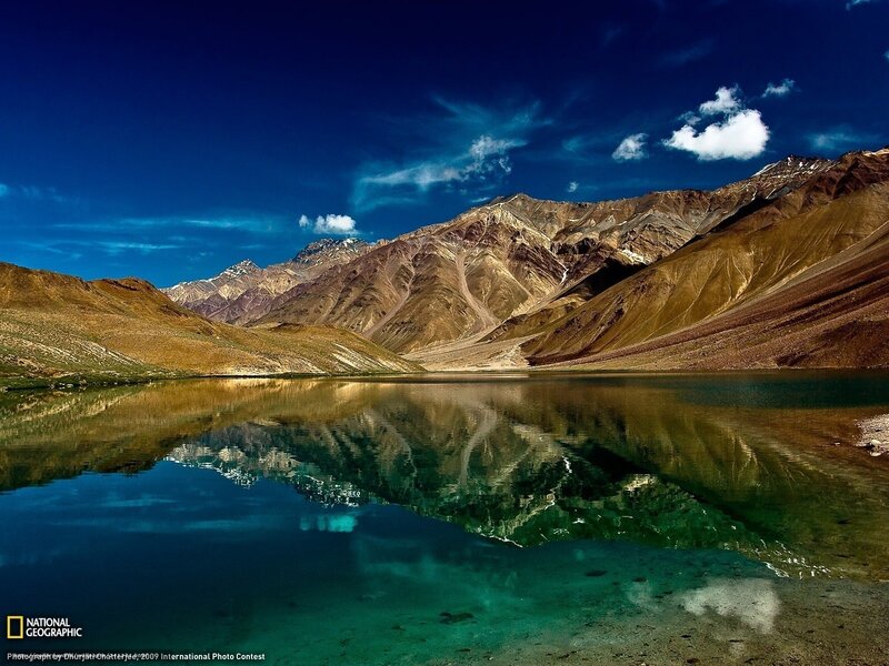 Mountain lake reflection