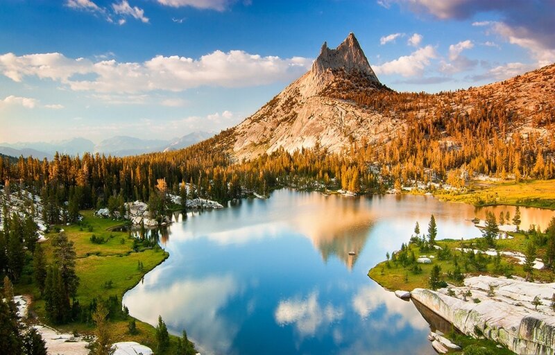 Mountain lake reflection