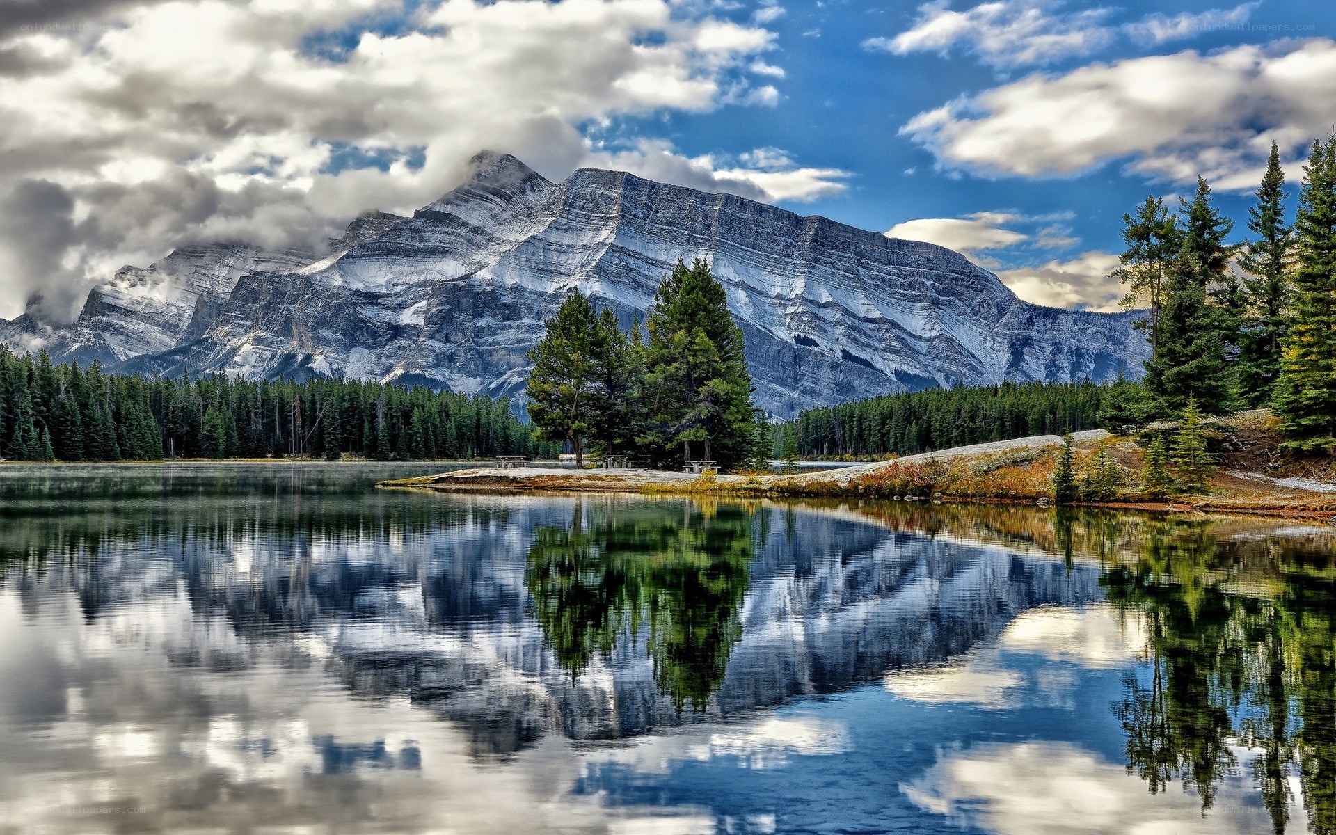 Mountain lake reflection
