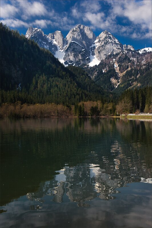 Mountain lake reflection