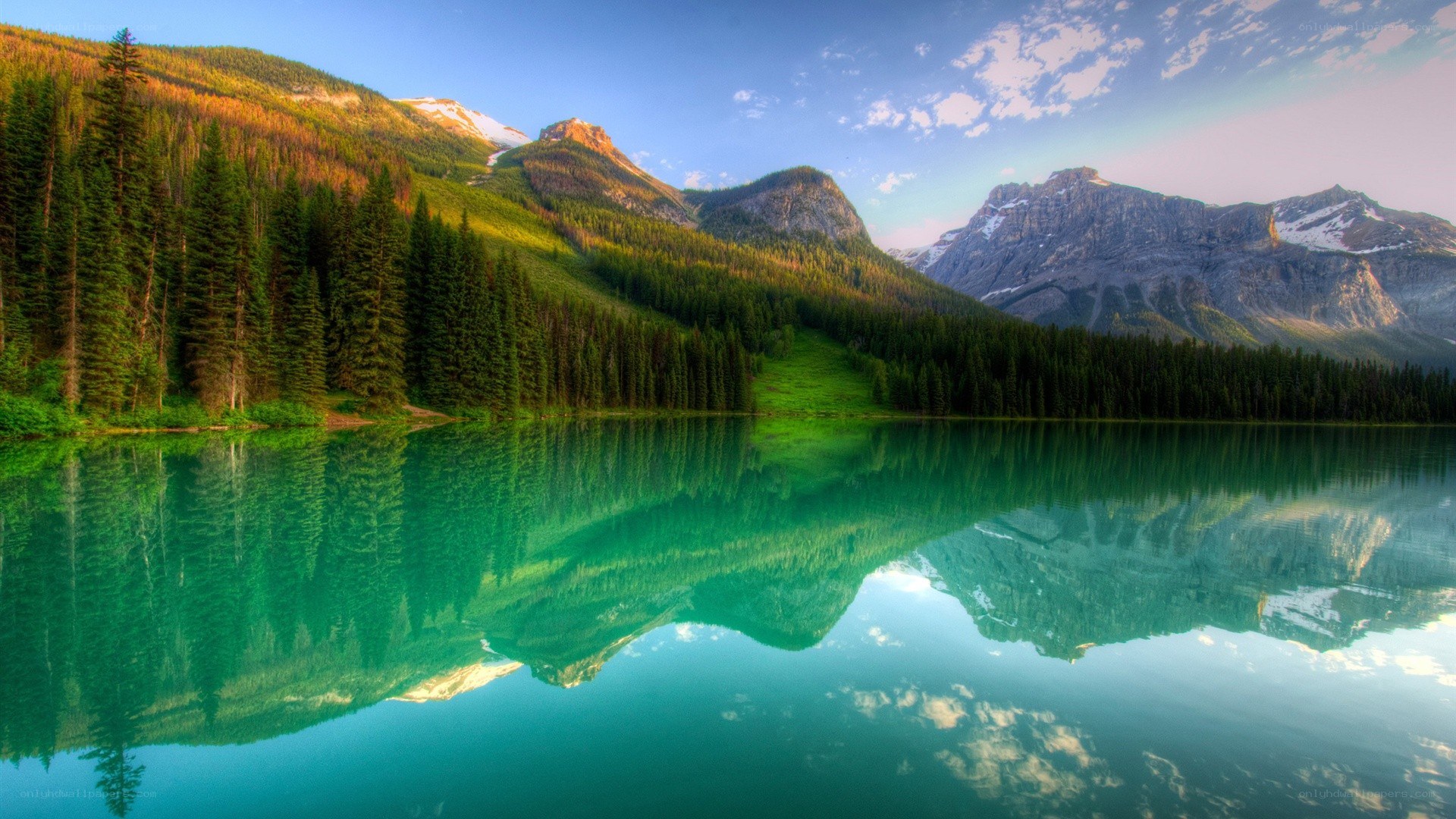 Mountain lake reflection