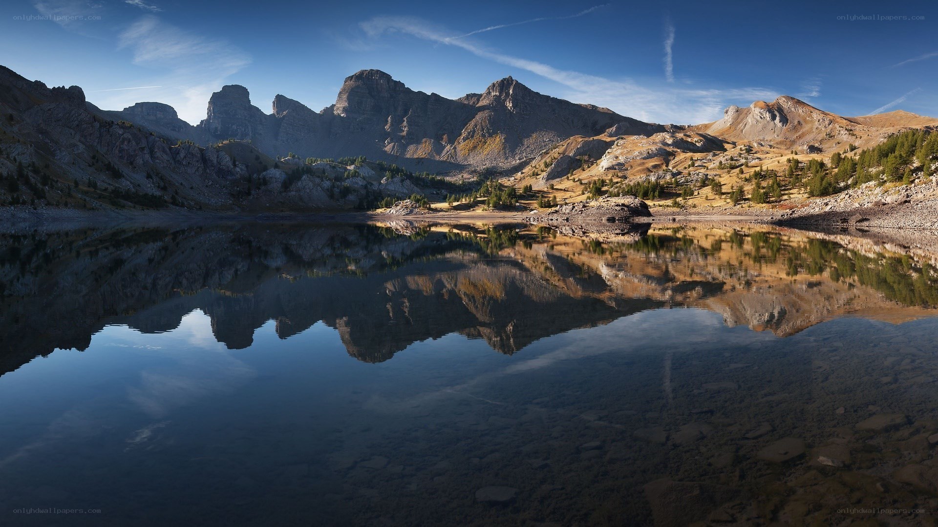 Mountain lake reflection