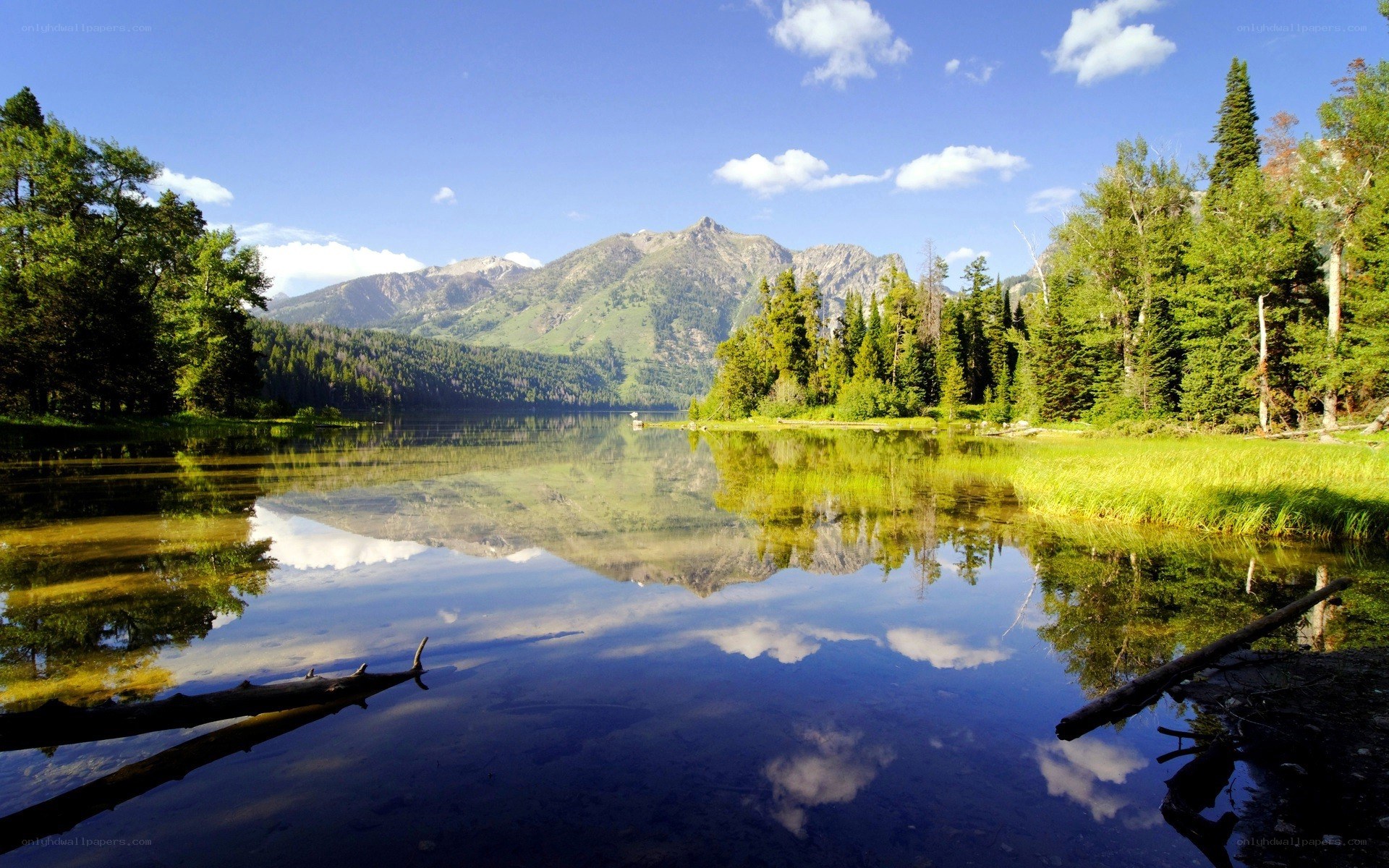 Mountain lake reflection