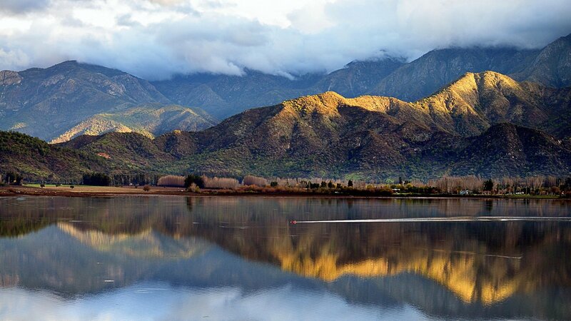 mountain lake reflection