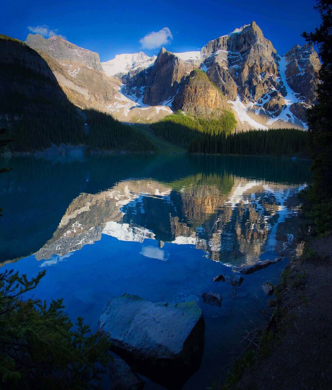 Mountain lake reflection