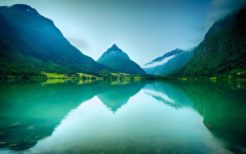 Mountain lake reflection