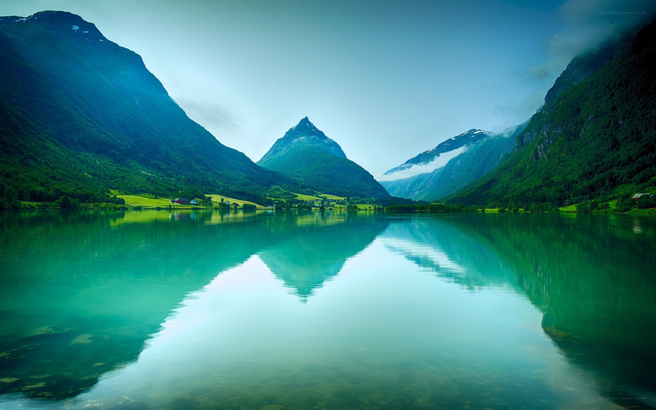 Mountain lake reflection