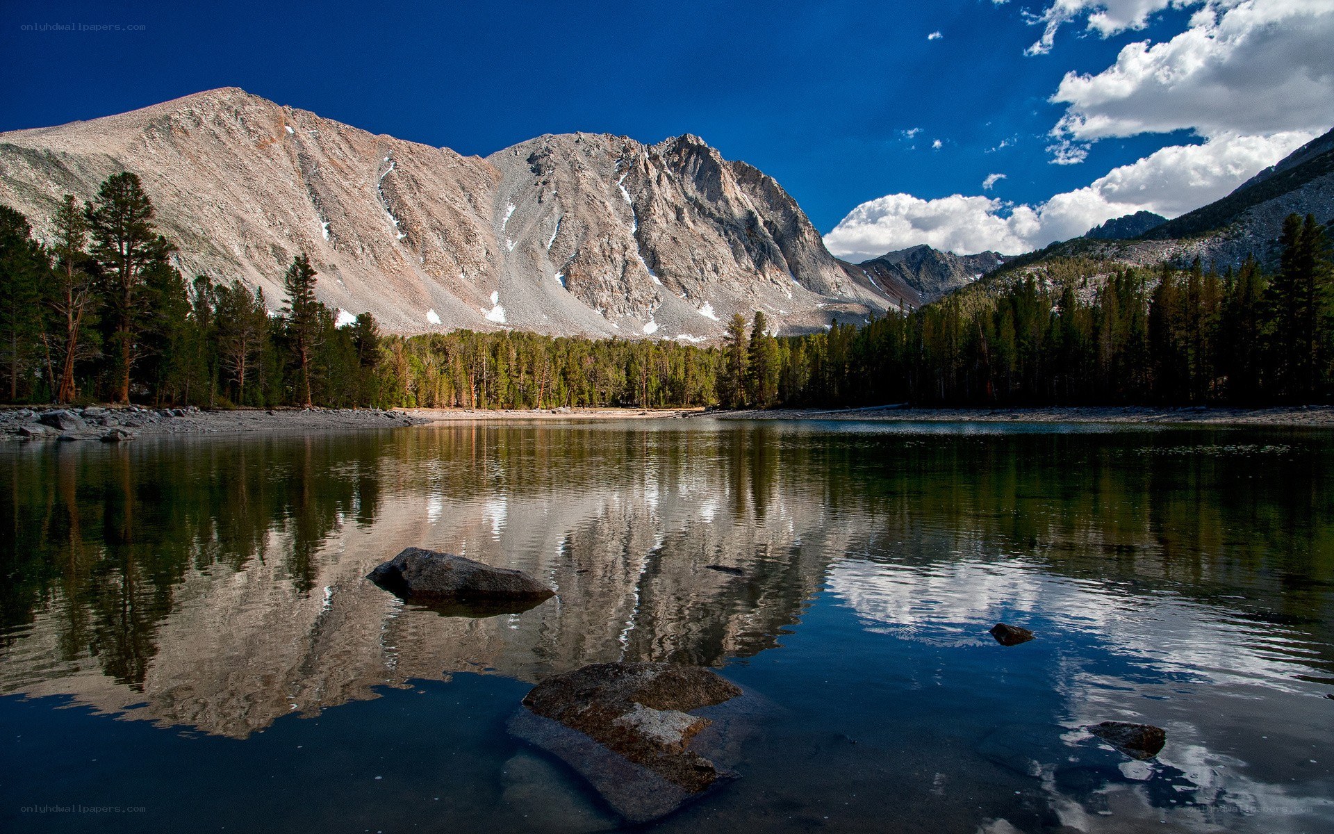Mountain lake reflection