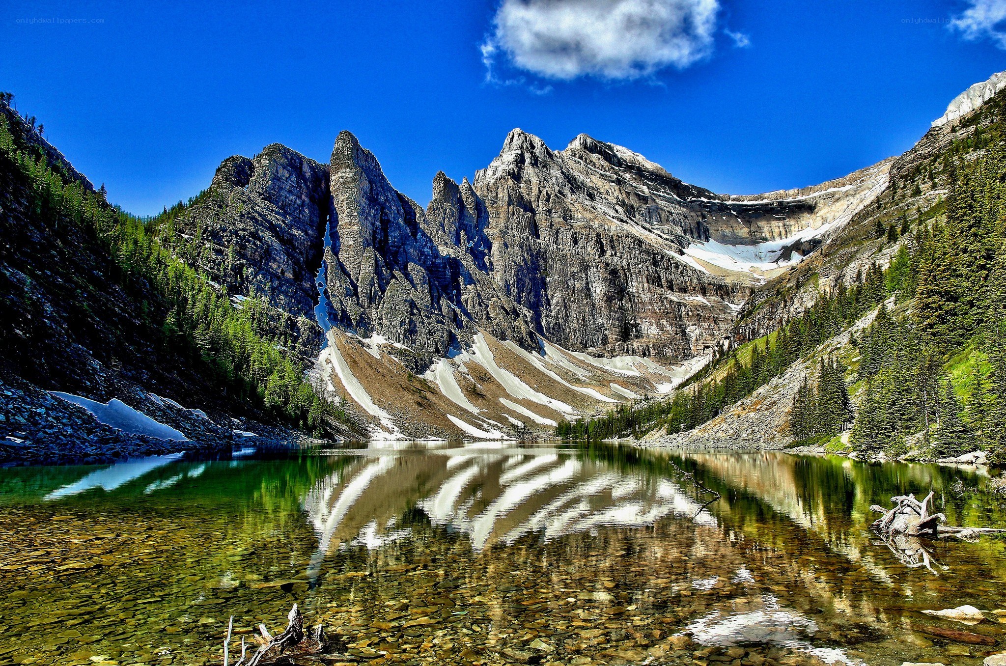 Mountain lake reflection