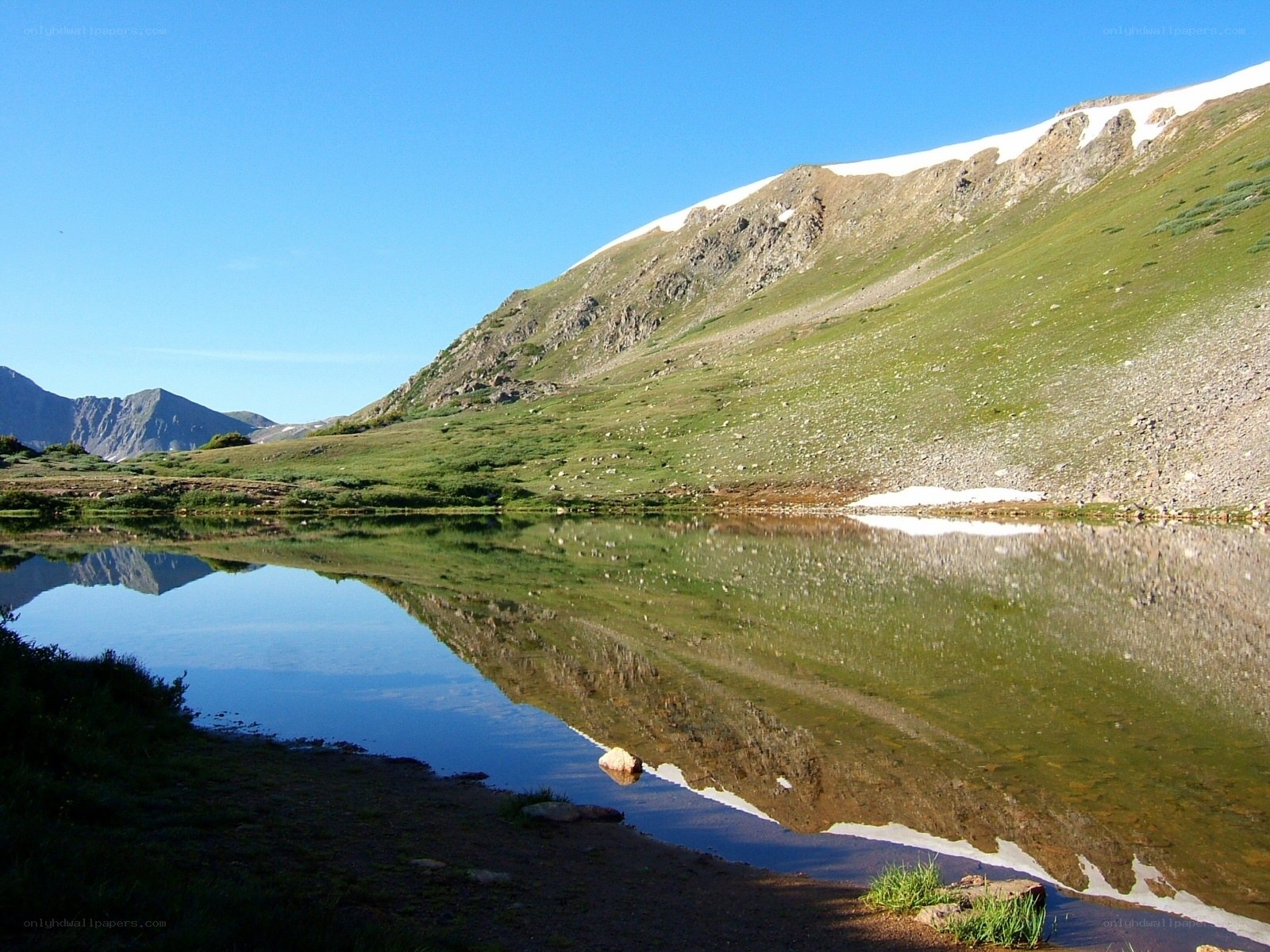 Mountain lake reflection