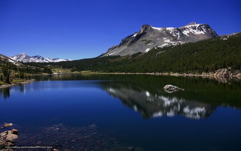 Mountain lake reflection