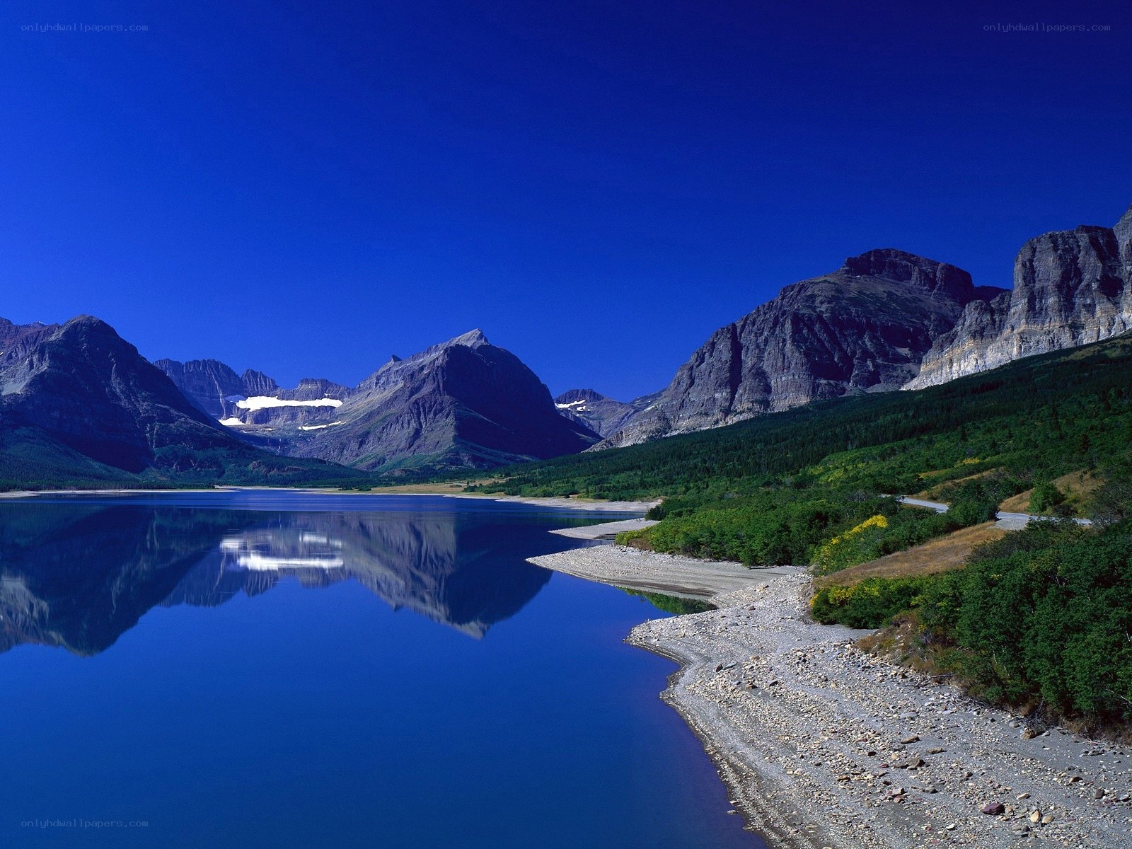 Mountain lake reflection