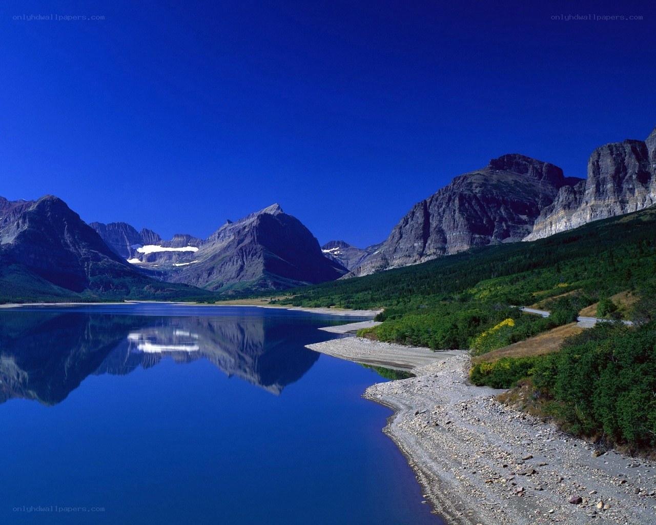 Mountain lake reflection