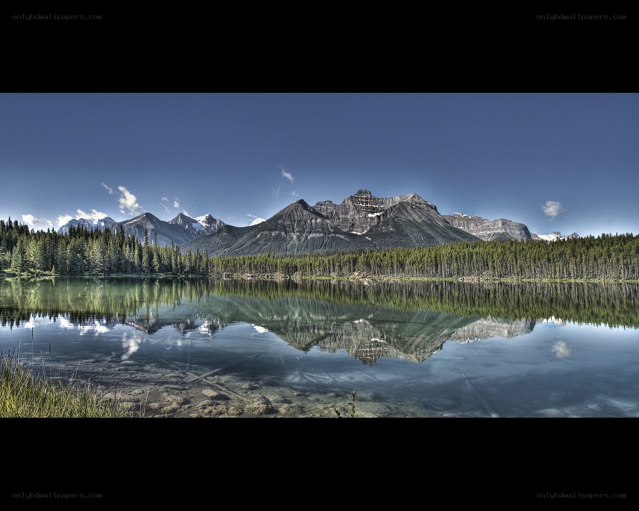 Mountain lake reflection