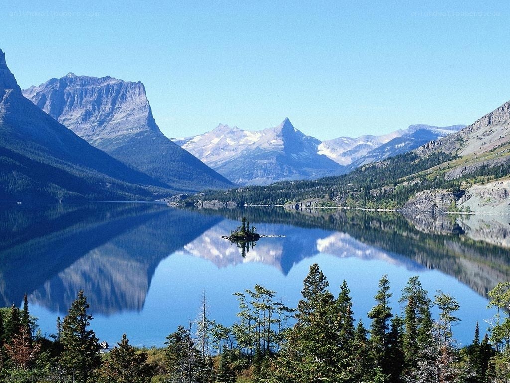 mountain lake reflection