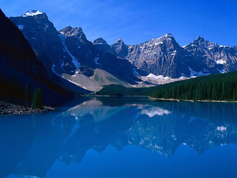 Mountain lake reflection