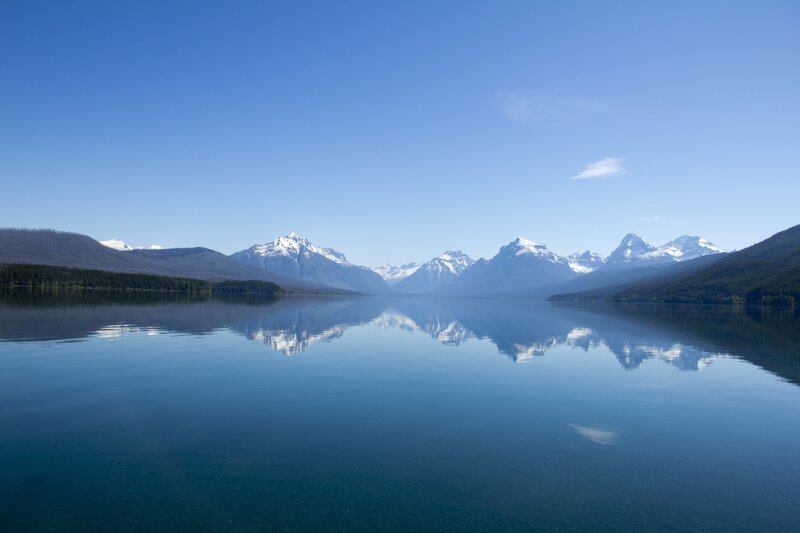 Mountain lake reflection