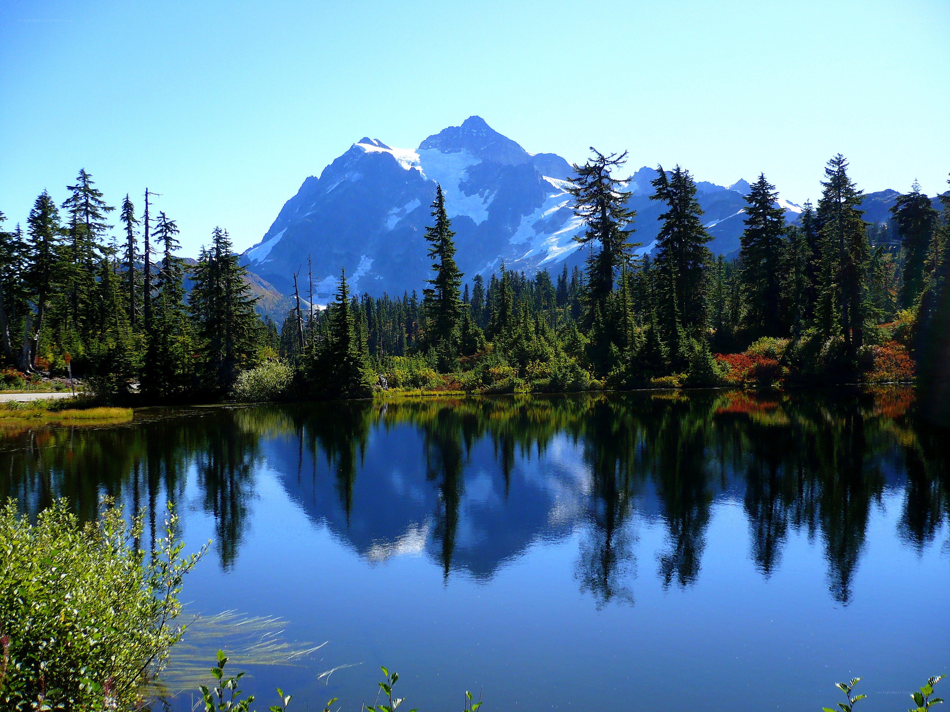 Mountain lake reflection