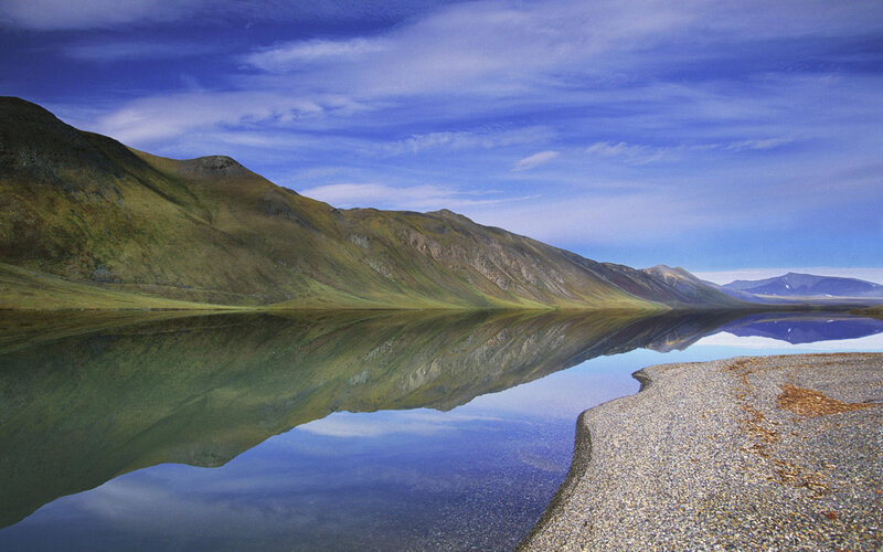 Mountain lake reflection