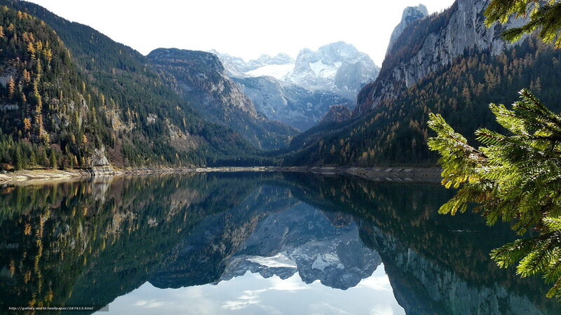 Mountain lake reflection