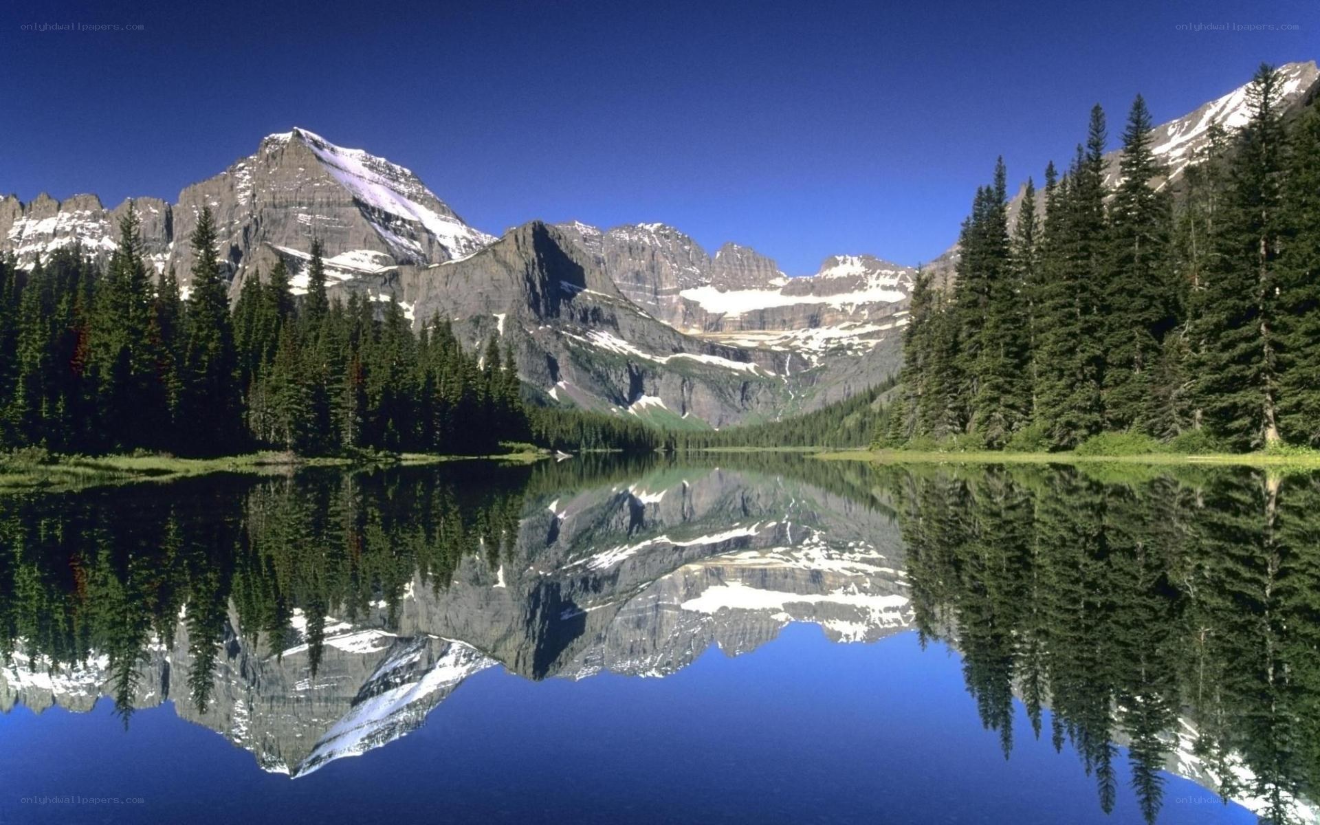 Mountain lake reflection