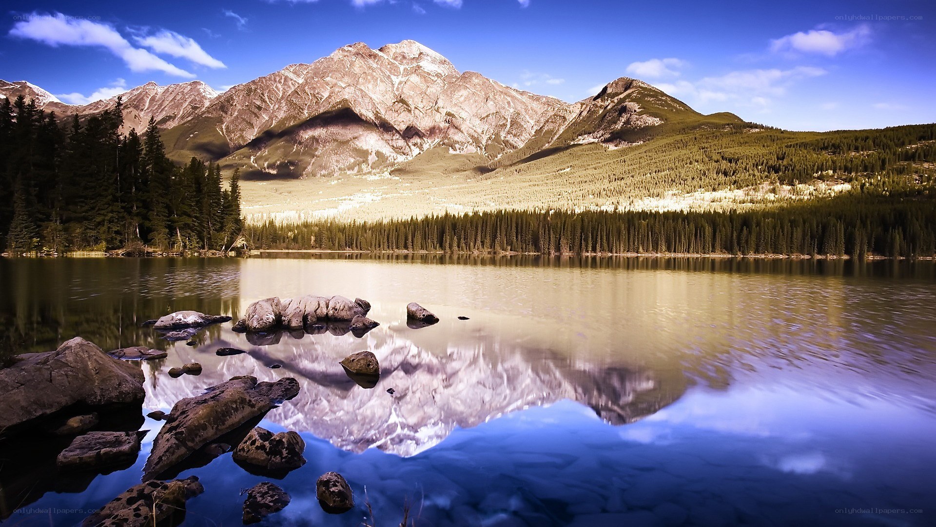 Mountain lake reflection