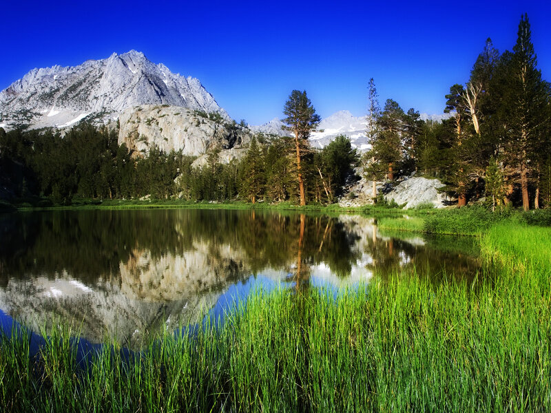 Mountain lake reflection